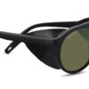 FlightSunglasses Serengeti Leandro Glacier 8585 <span>- Satin Black/Satin Dark Gunmetal, Black Leather, Polarized 555nm, Photochromic Lenses</span> -Flightsunglasses 8585 leather glacier 555 polarized2x1