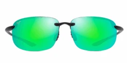 FlightSunglasses Maui Jim Ho’okipa XLarge 456 Sunglasses -Flightsunglasses MauiJimHo okipaXL456SunglassesTranslucentMatteGreywithMauiGreenfront