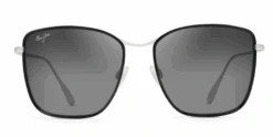 FlightSunglasses Maui Jim Tiger Lily 561 Sunglasses -Flightsunglasses MauiJimTigerLily561SunglassesGlossBlackwithSilverNeutralGreyLensesFront