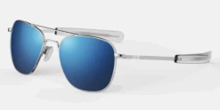 FlightSunglasses Randolph Aviator Sunglasses<span> -Atlantic Blue Lenses</span> -Flightsunglasses RandolphAF274BrightChromePolarizeddAtlanticBlue