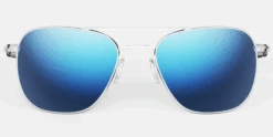 FlightSunglasses Randolph Aviator Sunglasses<span> -Atlantic Blue Lenses</span> -Flightsunglasses RandolphAF274BrightChromePolarizeddAtlanticBluefront