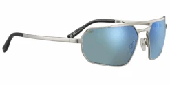 FlightSunglasses Serengeti Hinkley Sunglasses - With Bonus Hardshell Case -Flightsunglasses SerengetiHinkleySunglasses ShinySilver555nmBlue