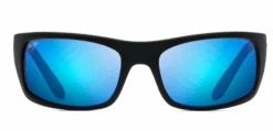 FlightSunglasses Maui Jim Peahi 202 Sunglasses<span>- Matte Black Rubber With Polarized Blue Hawaii Lens</span> -Flightsunglasses blue peahi fr
