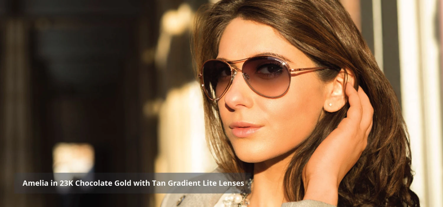 FlightSunglasses Randolph Amelia Sunglasses AA011<span>- 23K Chocolate Gold, Northern Lights Lenses</span> 6 FlightSunglasses Randolph Amelia Sunglasses AA011<span>- 23K Chocolate Gold, Northern Lights Lenses</span> - Image 4